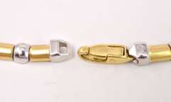 Stunning Bar and Bead Necklace in 18K Two-Tone Gold