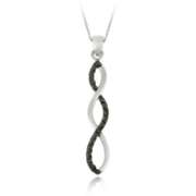 Sterling Silver Black Diamond Accent Infinity Pendant