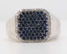 Effy Gents 1.20ctw Sapphire and 0.15ctw Diamond Ring in Sterling