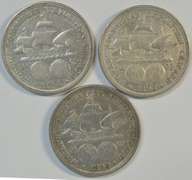 3 1892 Columbian Commemorative Half Dollars