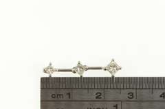 14K White Gold 0.50 Ctw Princess Diamond Tiered Drop Pendant