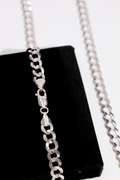 10K White Gold 7mm Curb Link Chain 22 Inch