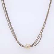 Vintage Italian 925 Sterling Silver Triple Strand Necklace