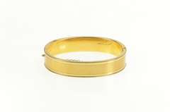 Gold Filled Squared Floral Pattern Engraved Bangle Bracelet