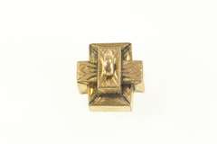 Gold Filled Victorian Engraved Geometric Knot Cube Charm/Pendant
