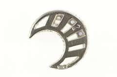 18K White Gold Sapphire Inset Crescent Moon Statement Pendant