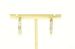 14K Yellow Gold 0.50 Ctw Diamond Classic Statement Hoop Earrings