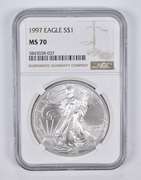 MS70 1997 American Silver Eagle NGC