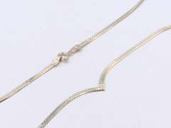 Set of Vintage Italian 925 Sterling Silver V Necklace with Matching 2 Bracelets