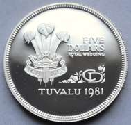 1981 St Helena Royal Wedding 25 Pence Silver Proof.