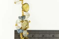 14K Yellow Gold Citrine Smoky Quartz Blue Topaz Stone Bracelet
