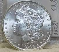 1883 Morgan Dolr Unc, strike thru