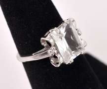 Wonderful White Gemstone Ring in White Gold