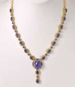 Captivating 32.00CTW Kyanite & 6.00CTW Diamond Necklace in Gold Plated Sterling Silver