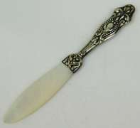 Antique Miniature Sterling & Mother of Pearl Letter Opener