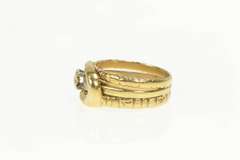 14K Yellow Gold 1940's Diamond Artisan Snake Engagement Set Ring