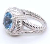 Judith Ripka Sterling Silver Blue Topaz Ring