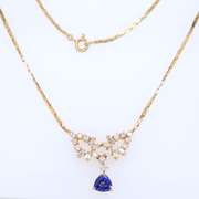 Dreamy 18kt Diamond and Tanzanite Necklace