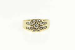 14K Yellow Gold 1.00 Ctw Diamond Retro Sun Squared Wedding Ring