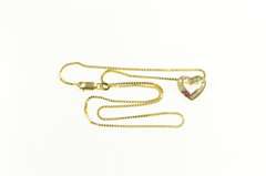14K Yellow Gold 0.60 Ctw Diamond Ruby Heart Love Chain Necklace