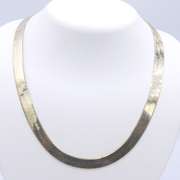 Vintage Italian 925 Sterling Silver Herringbone Necklace