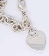 Tiffany & Co 925 Sterling Silver Bracelet with Heart Shaped Charm