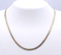Vintage 925 Sterling Sliver Flat Chain Necklace