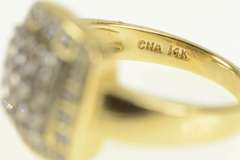 14K Yellow Gold 0.43 Ctw Diamond Square Halo Pave Statement Ring