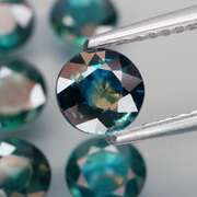 Heated only! 4.33ct round cut Australian Sapphire set