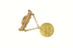 10K Yellow Gold 1894 Great Britain Gold Half Sovereign Coin Pin/Brooch