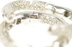 14K White Gold 1.34 Ctw Pave Diamond Inside Outside Hoop Earrings