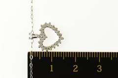 Platinum Diamond Classic Heart Love Chain Link Necklace