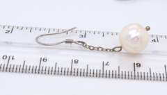 Vintage 925 Sterling Silver Pearl Dangle Earrings