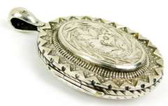 Exquisite Large Antique English Sterling Locket