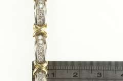 10K White Gold 1.75 Ctw Two Tone Diamond X Tennis Bracelet