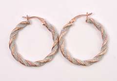 Dazzling Two Tone Vermeil Hoop Earrings