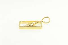 18K Yellow Gold Diamond Abstract Geometric Square Statement Pendant
