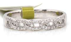 New White Gold 0.22ctw Diamond Link Band Ring