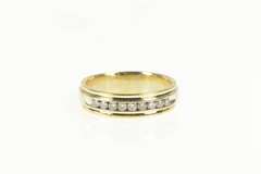 14K Yellow Gold 0.50 Ctw Diamond Classic Wedding Band Ring