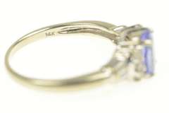 14K White Gold 1.33 Ctw Tanzanite Diamond Engagement Ring