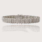 Silver Tone 1 Ct TDW Diamond S Pattern Tennis Bracelet