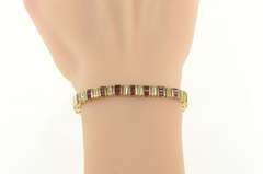 14K Yellow Gold 1.16 Ctw Baguette Ruby Diamond Tennis Bracelet