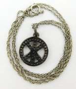 Sterling Pave Diamond Pendant & Chain