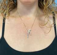 Two-Tone Diamond Bypass Pendant Necklace