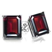 3.21 CT GARNET 10KT GOLD EARRINGS STUD