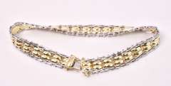 Lavish Fancy Link Bracelet in 14K Two-Tone Gold