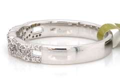 New White Gold 0.22ctw Diamond Link Band Ring
