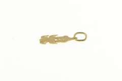 14K Yellow Gold Stylized Diamond Cut Teddy Bear Animal Charm/Pendant