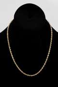 10k Gold 3mm Diamond Cut Silk Rope Chain 18 Inches