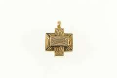 Gold Filled Victorian Engraved Geometric Knot Cube Charm/Pendant